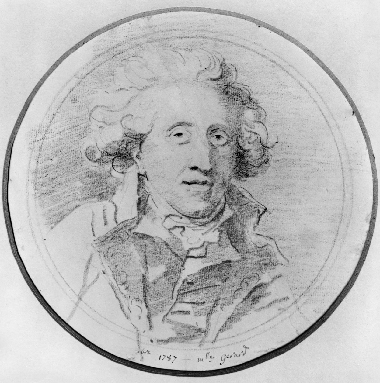 A portré feltehetően Jean-Honore Fragonard (1732-1806) 1787 (pierre noire papíron) alkotó: Marguerite Gerard