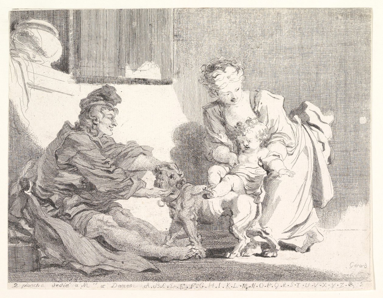A gyermek és a bulldog, 1778. alkotó: Marguerite Gerard