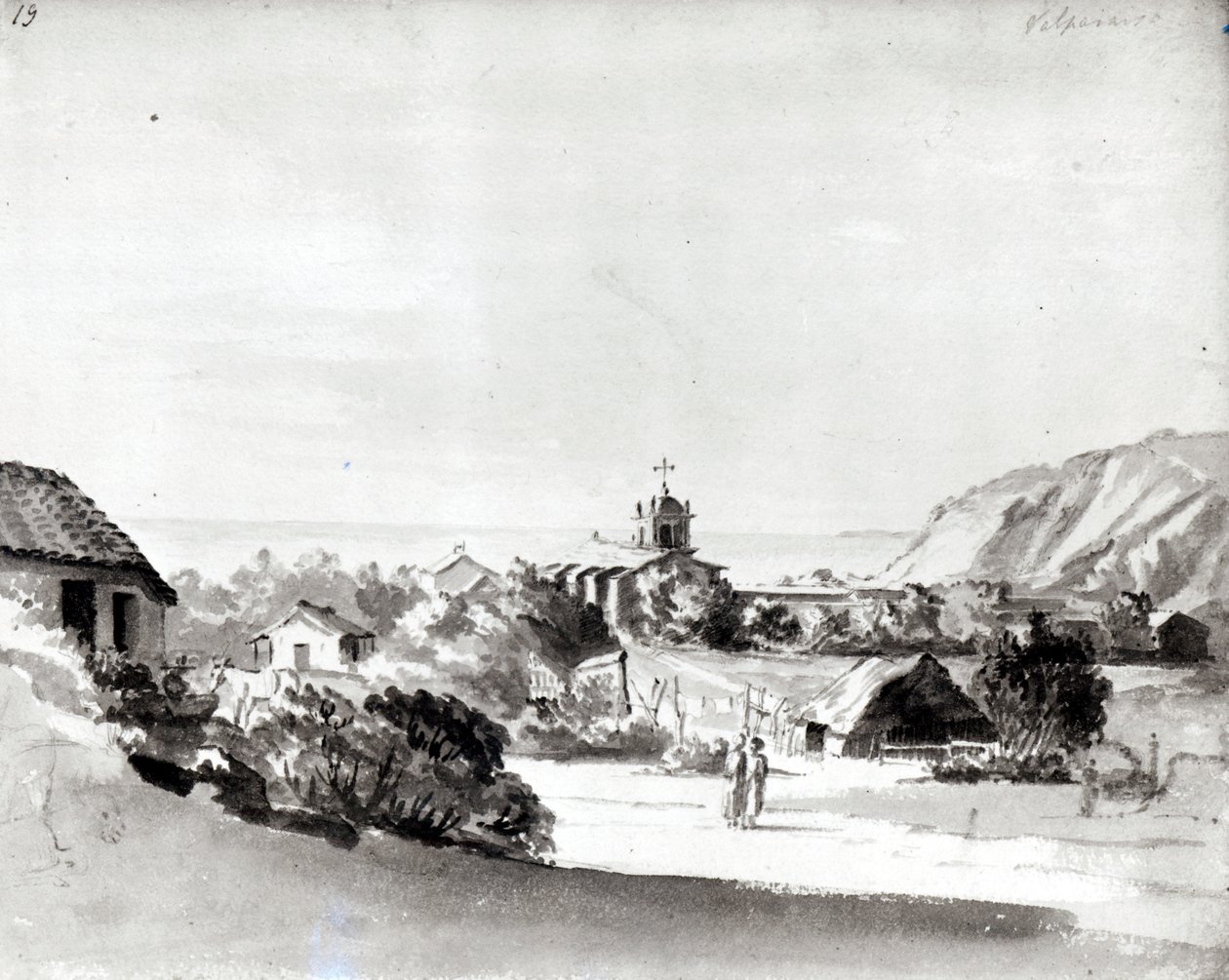 Valparaiso (akvarell papíron) alkotó: Maria Callcott