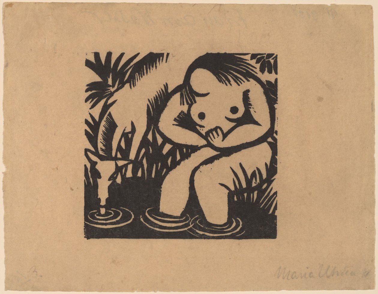 Nő a vízen, 1918. alkotó: Maria Uhden