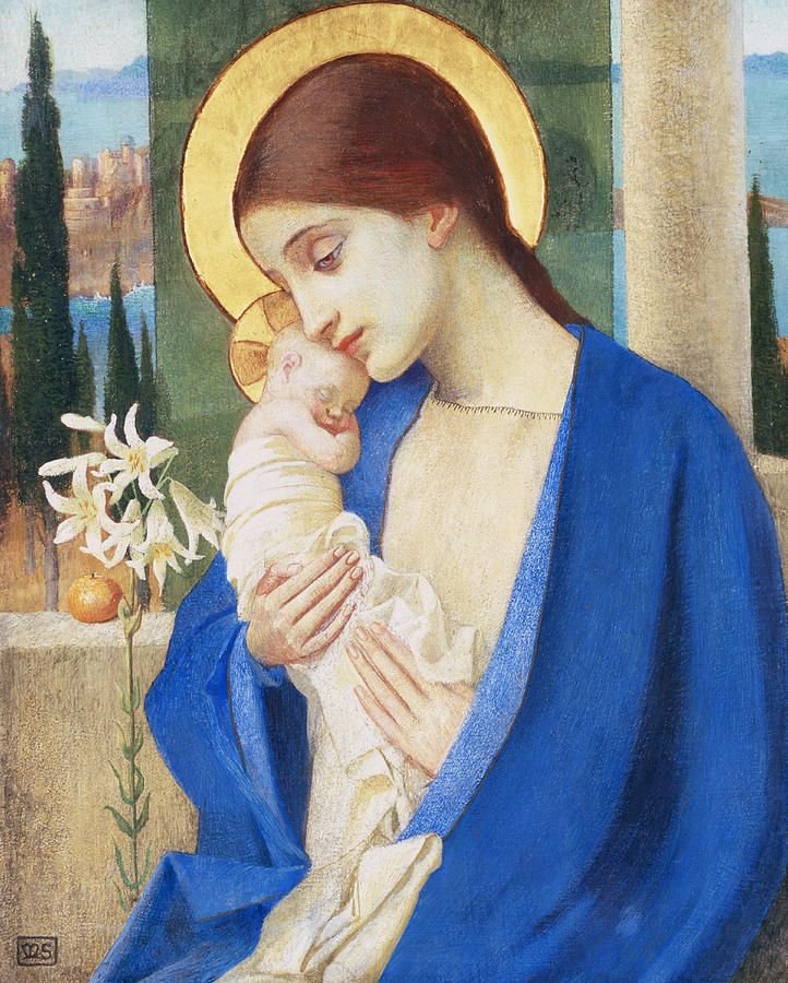 Madonna és gyermeke alkotó: Marianne Stokes