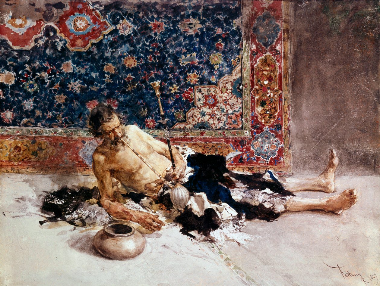 Ópiumdohányos, 1869. alkotó: Marià Fortuny