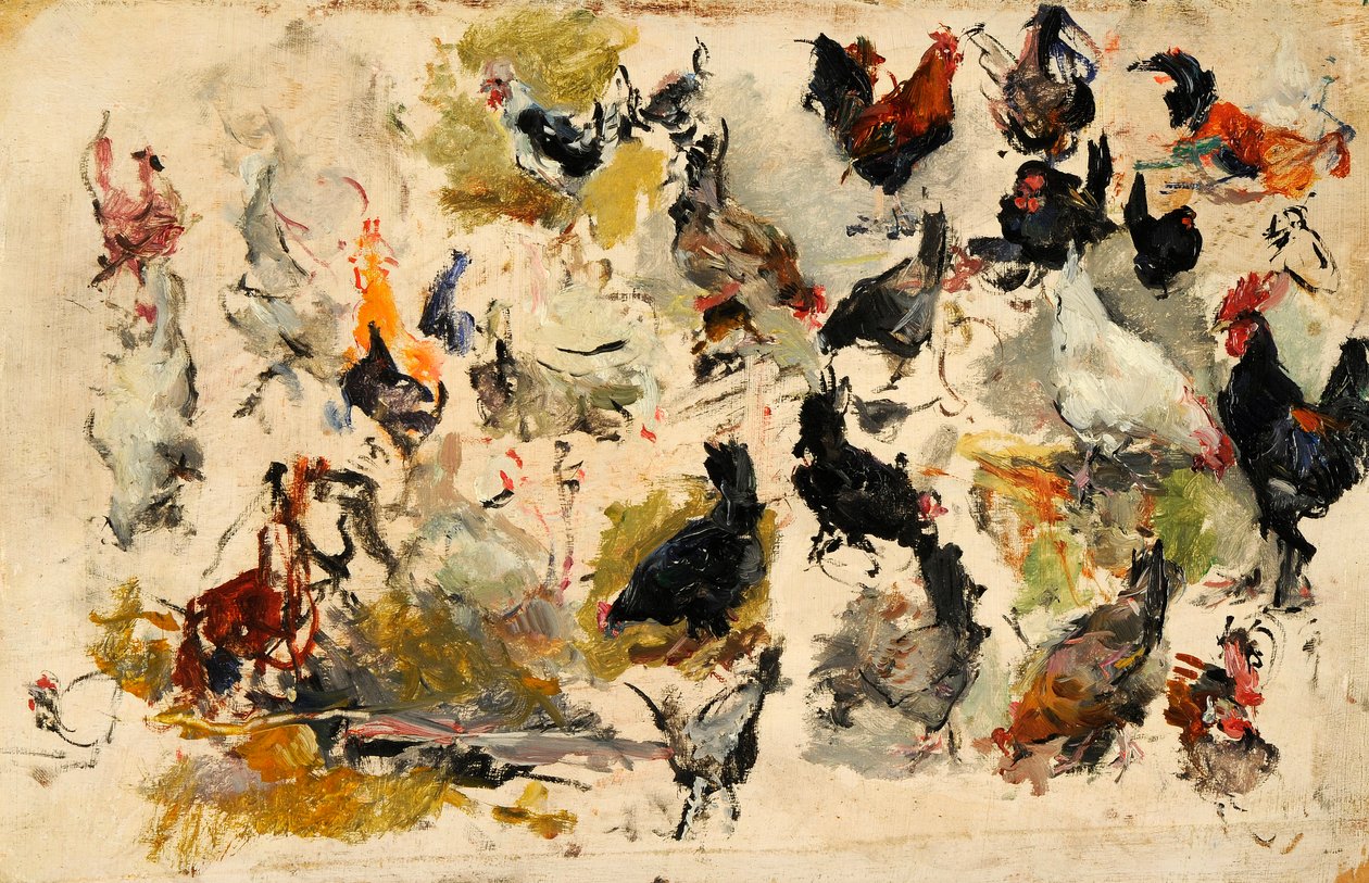 Roosters Study, 1869. alkotó: Marià Fortuny
