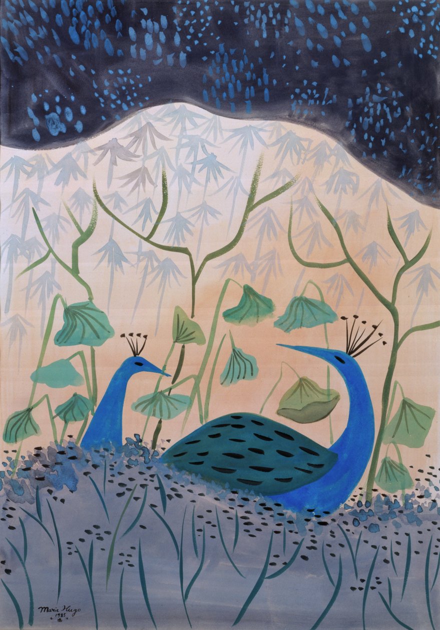 Arany és ezüst pávák, 1985 alkotó: Marie Hugo