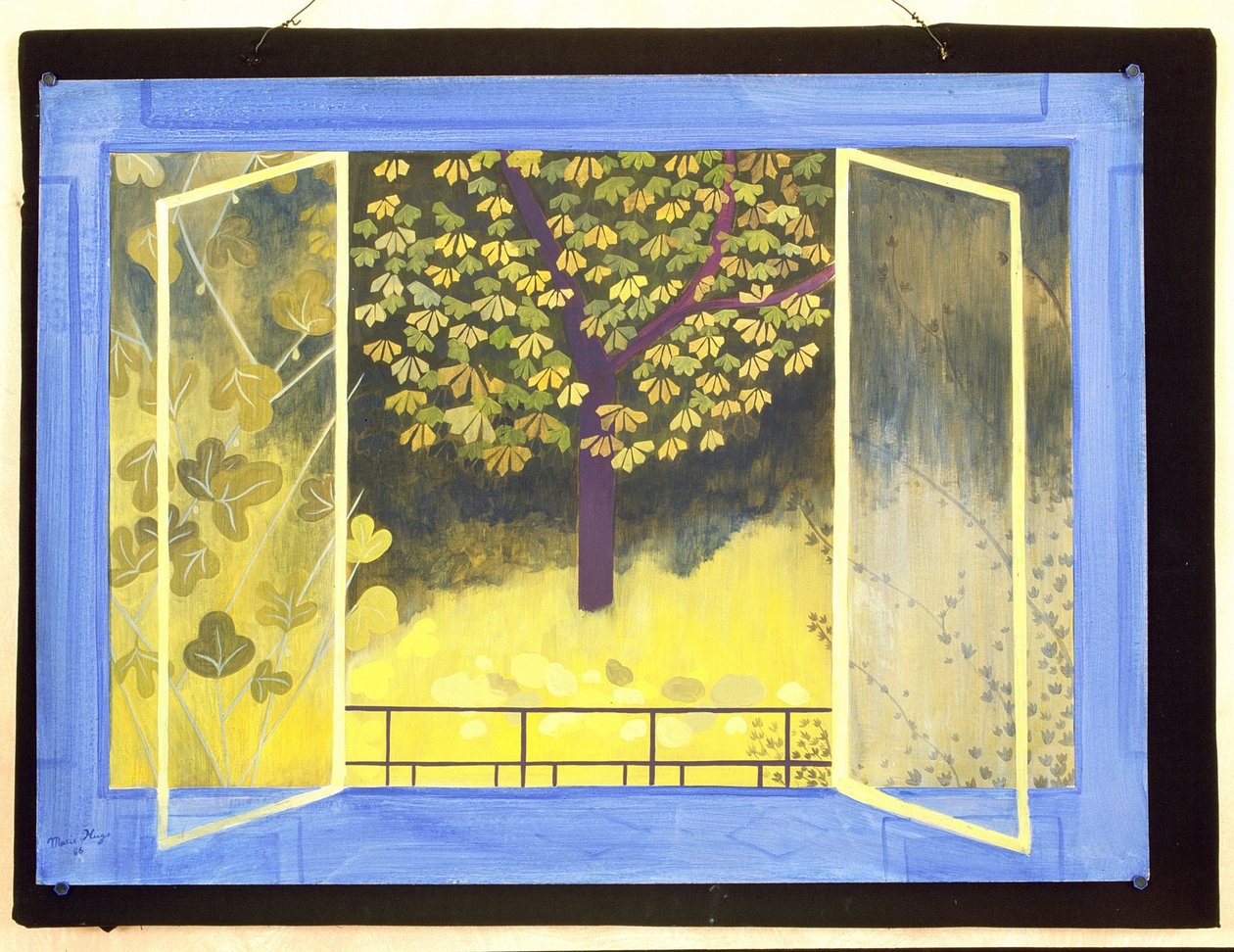 A gesztenyefa, 1987 (akril a fedélzeten) alkotó: Marie Hugo