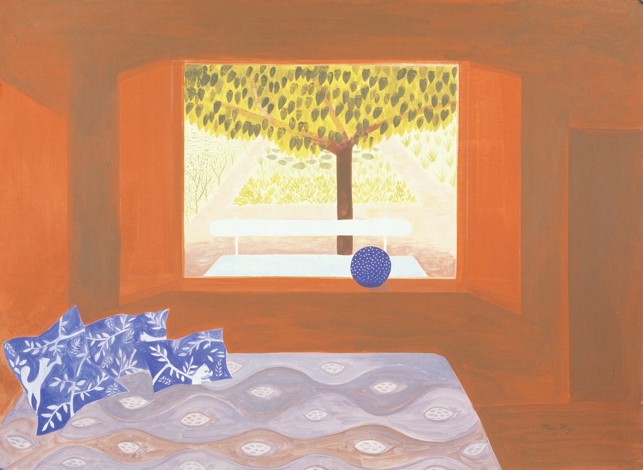 The Studio Window, 1987 (akril a fedélzeten) alkotó: Marie Hugo