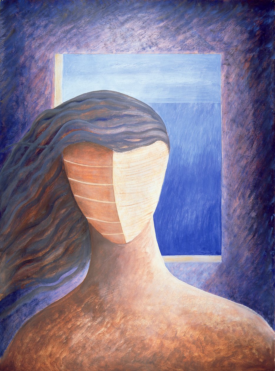 Zoe a la Fenetre, 1994 (olaj, papír) alkotó: Marie Hugo
