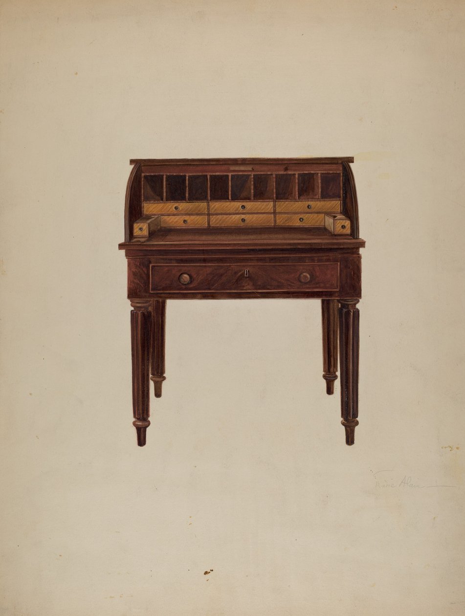 Íróasztal, c. 1940. alkotó: Marie Alain