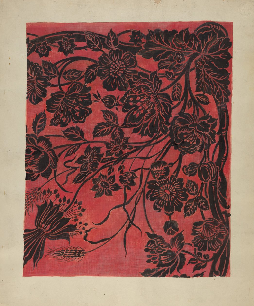 Sablonozott asztallap, c. 1942. alkotó: Marie Alain