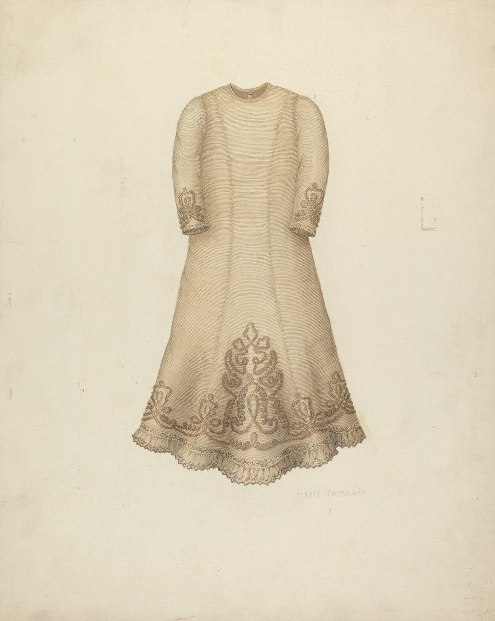 Csecsemő ruha, c. 1938. alkotó: Marie Famularo