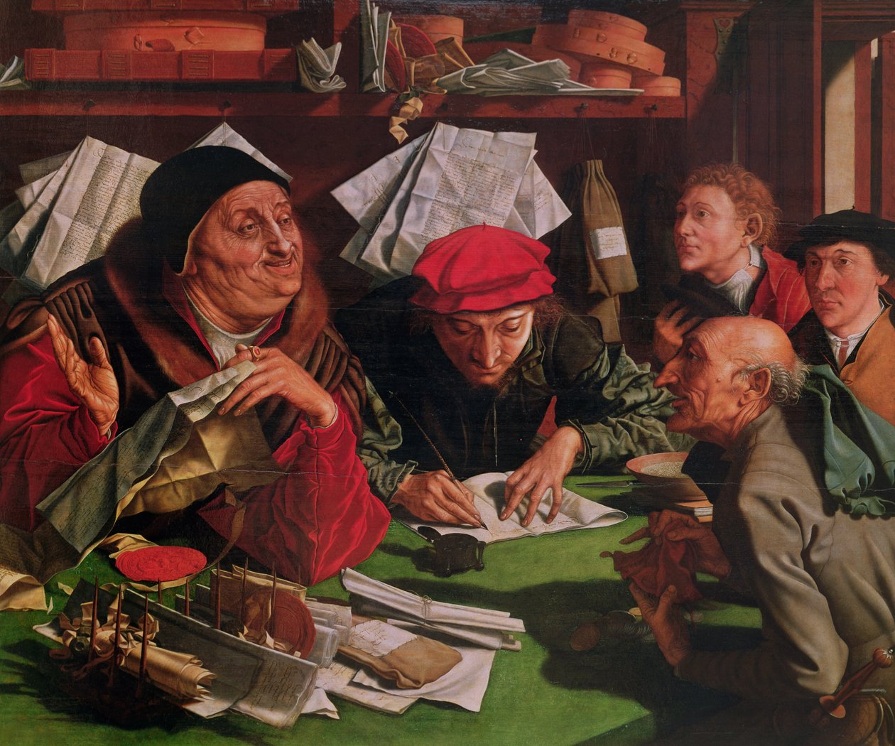 Az Ügyvédi Iroda, 1545 körül (olaj, fa) alkotó: Marinus van Roejmerswaelen