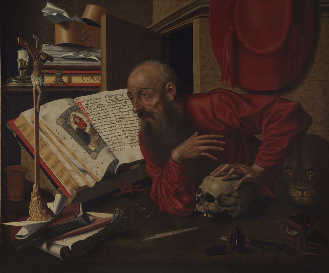 Szent Jeromos a cellájában alkotó: Marinus van Roejmerswaelen