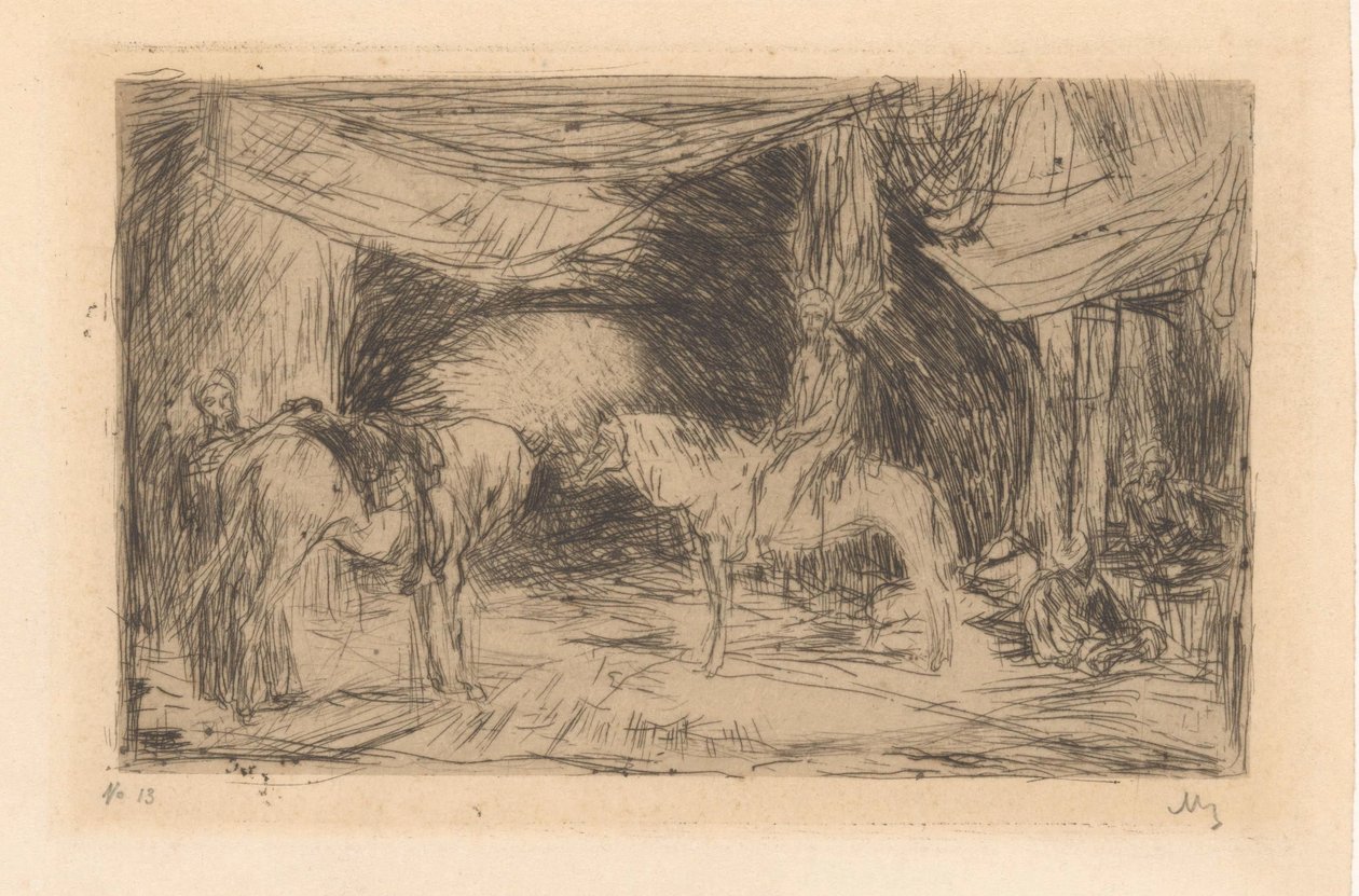 Bazár Szmirnában alkotó: Marius Bauer (signed by artist)