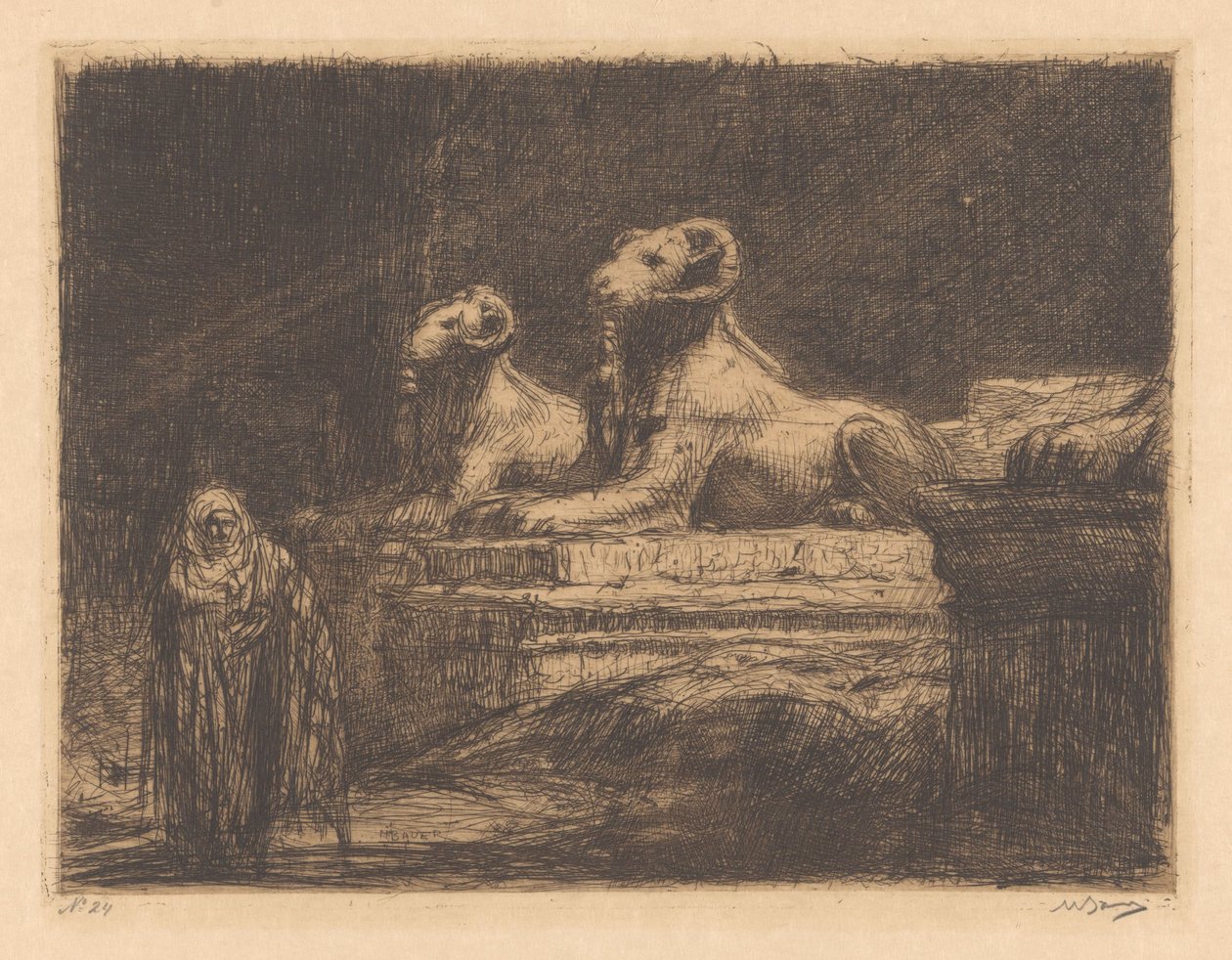Egyiptomi templomőrök alkotó: Marius Bauer (signed by artist)