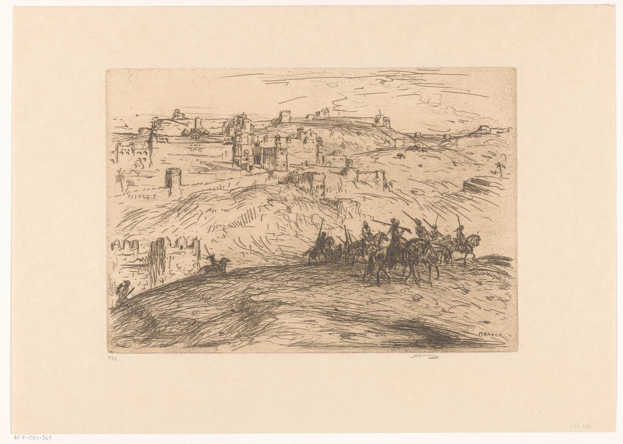 Lovasok egy dombon alkotó: Marius Bauer (signed by artist)