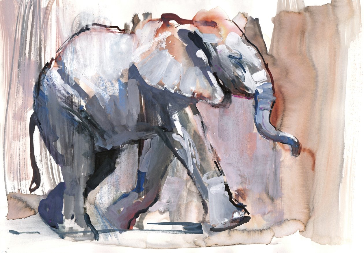 Elefántbébi, 2012 (vegyes technika papíron) alkotó: Mark Adlington