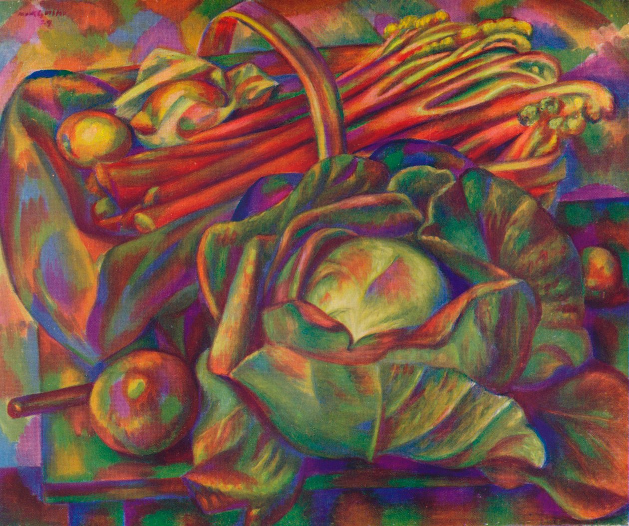 Káposzta és rebarbara Savoy Green, 1929 1930 alkotó: Mark Gertler