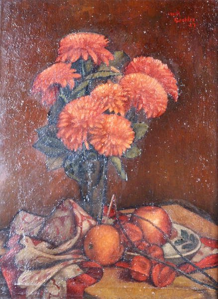 Csendélet krizantémokkal alkotó: Mark Gertler