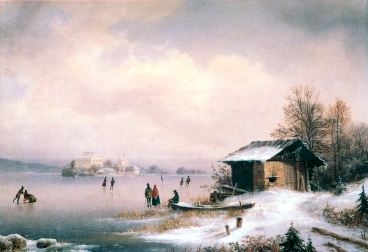 Téli táj, Ljubljana, 1844-1871 alkotó: Marko Pernhart