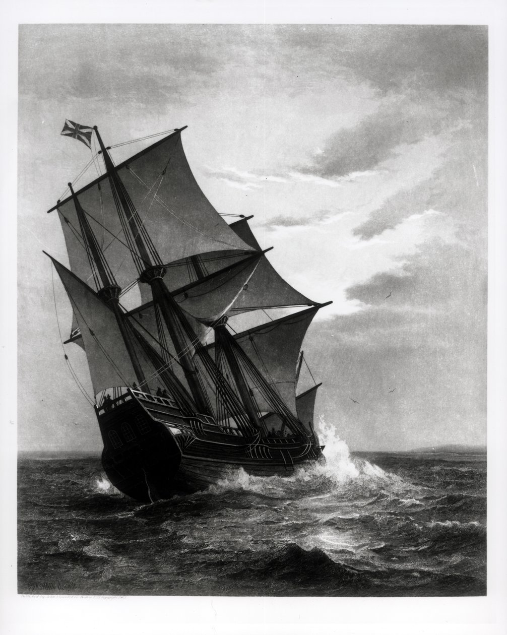 A Mayflower, metszette és kiadta John A. Lowell, Boston, 1905. alkotó: Marshall Johnson