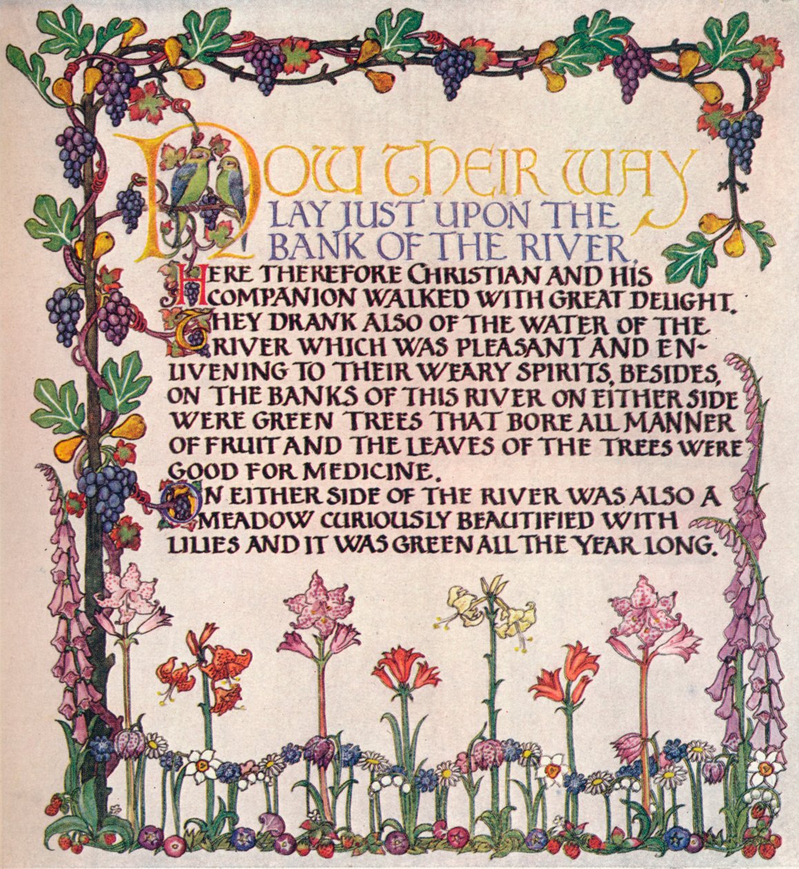 „Illuminated Text from the Zarándok haladása”, 1920 alkotó: Marta Bowerley