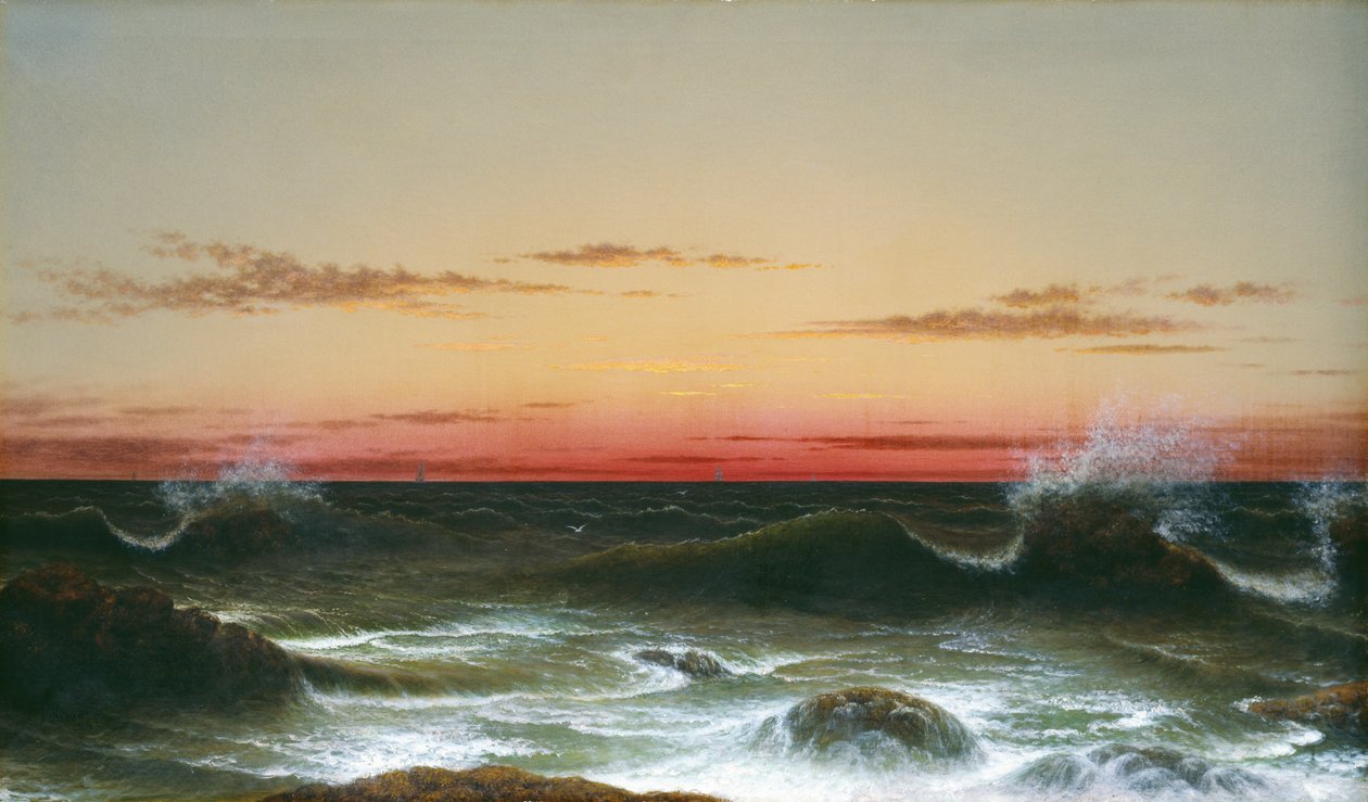 Tengeri tájkép: Naplemente, 1861 alkotó: Martin Johnson Heade