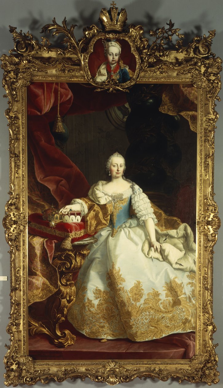 Mária Terézia császárné portréja II. Józseffel gyermekkorában, 1744 alkotó: Martin Meytens the Younger