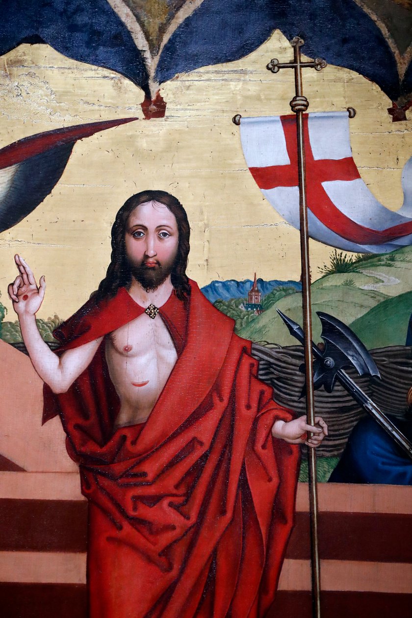 Jézus feltámadása (olaj, fatábla) alkotó: Martin Schongauer