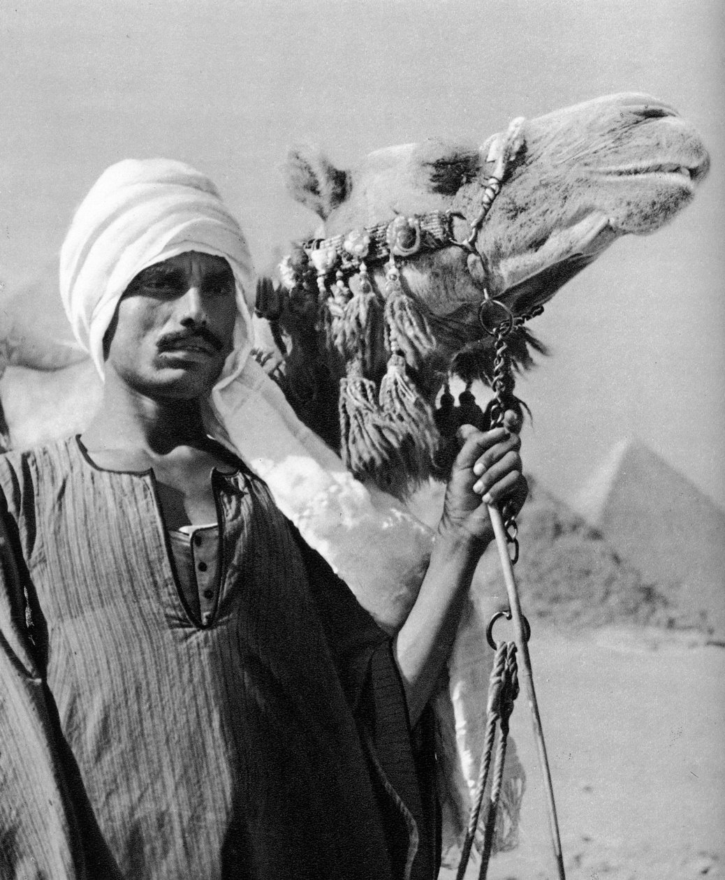 Tevehajtó a piramisok közelében, Egyiptom, 1937 alkotó: Martin Hurlimann