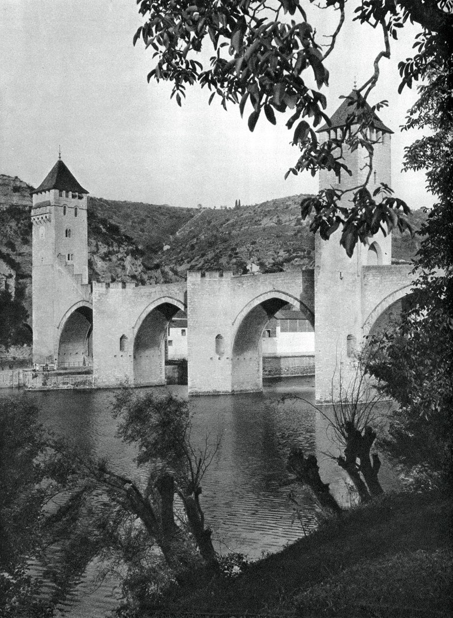 Valentre Bridge, Cahors, Franciaország, 1937. alkotó: Martin Hurlimann