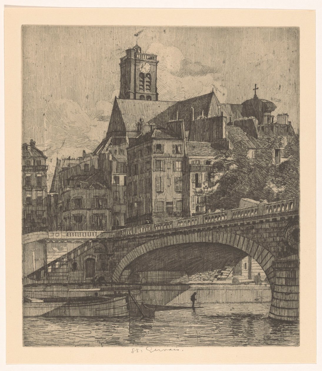 Kilátás a párizsi Saint-Gervais-ra alkotó: Martin Monnickendam