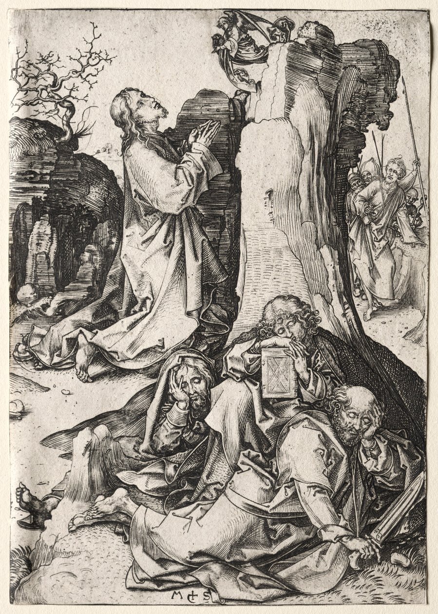 Krisztus az Olajfák hegyén. alkotó: Martin Schongauer