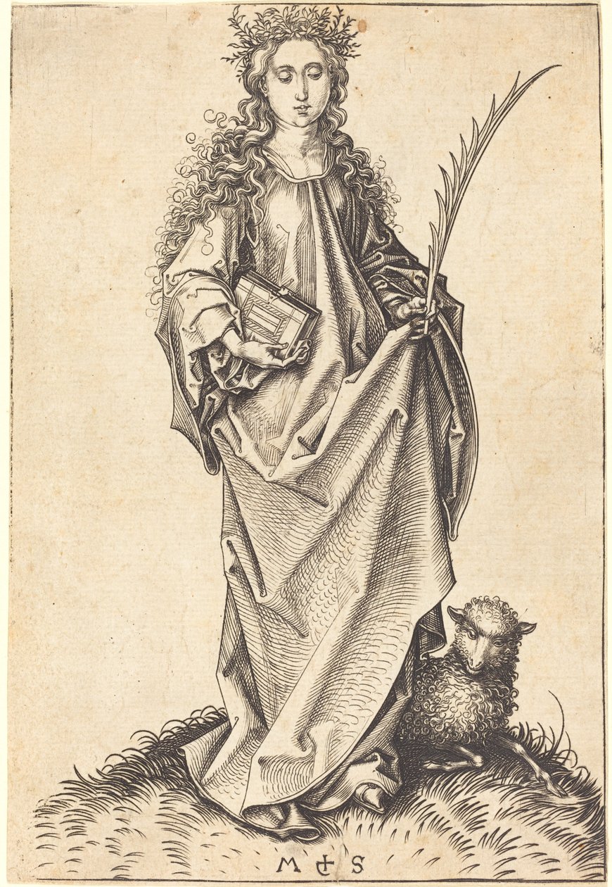 Szent Ágnes alkotó: Martin Schongauer