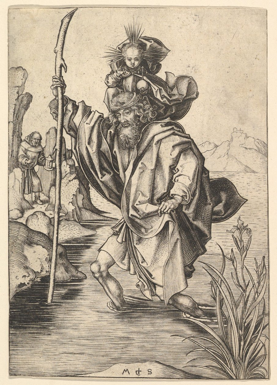 Szent Kristóf, kb. 1435-1491. alkotó: Martin Schongauer