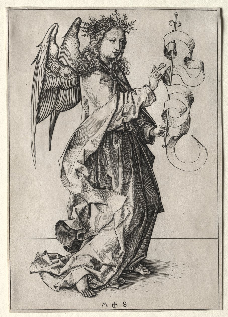 Az Angyali üdvözlet angyala alkotó: Martin Schongauer