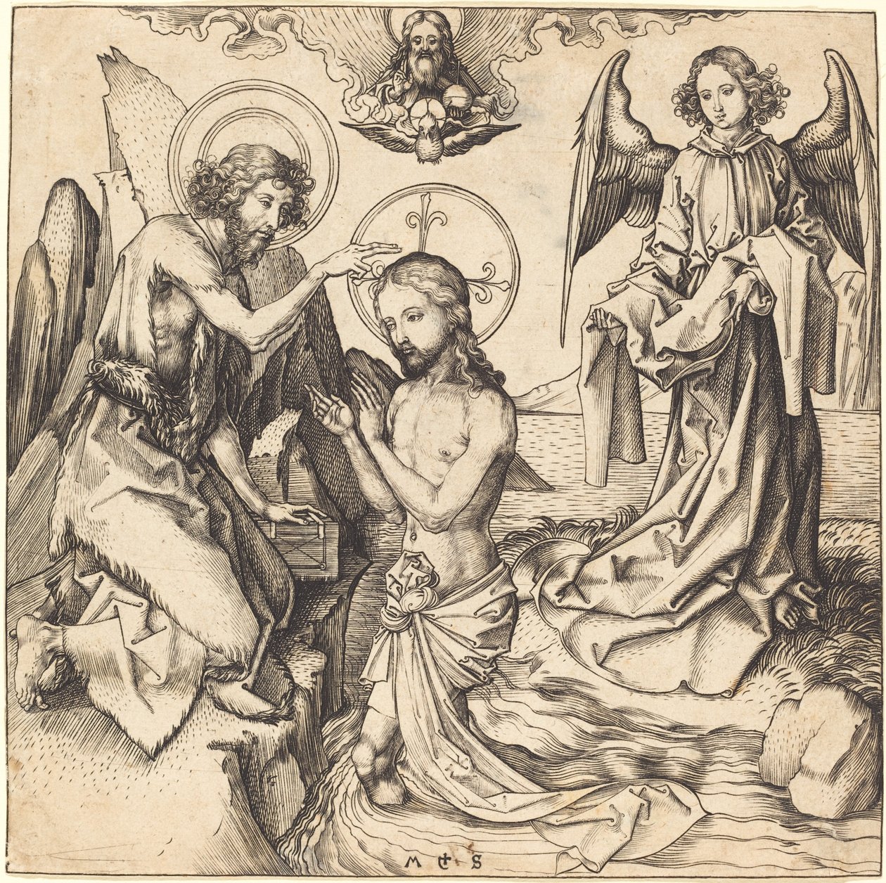 Krisztus keresztsége alkotó: Martin Schongauer