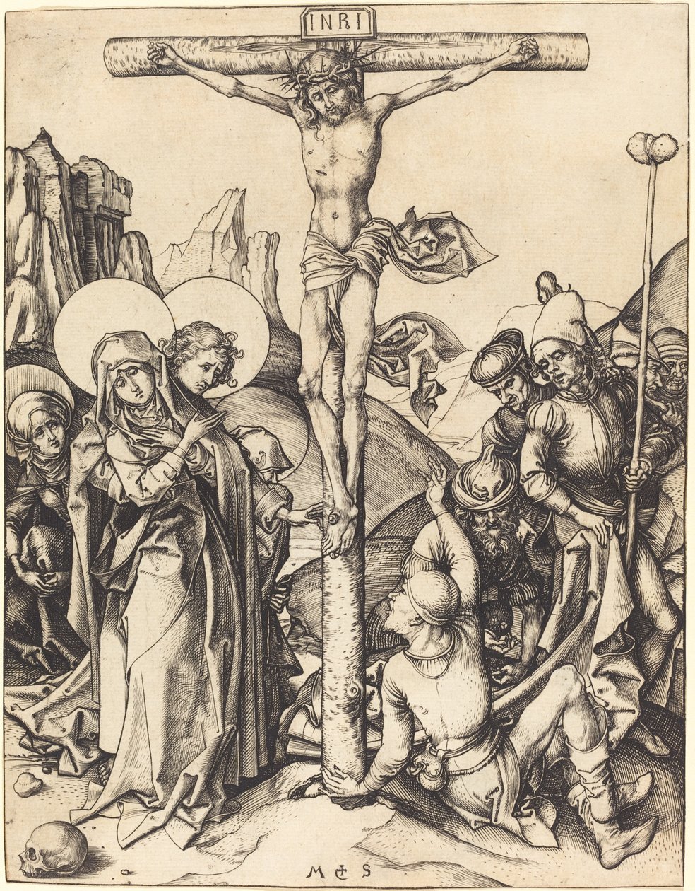 A keresztre feszítés alkotó: Martin Schongauer