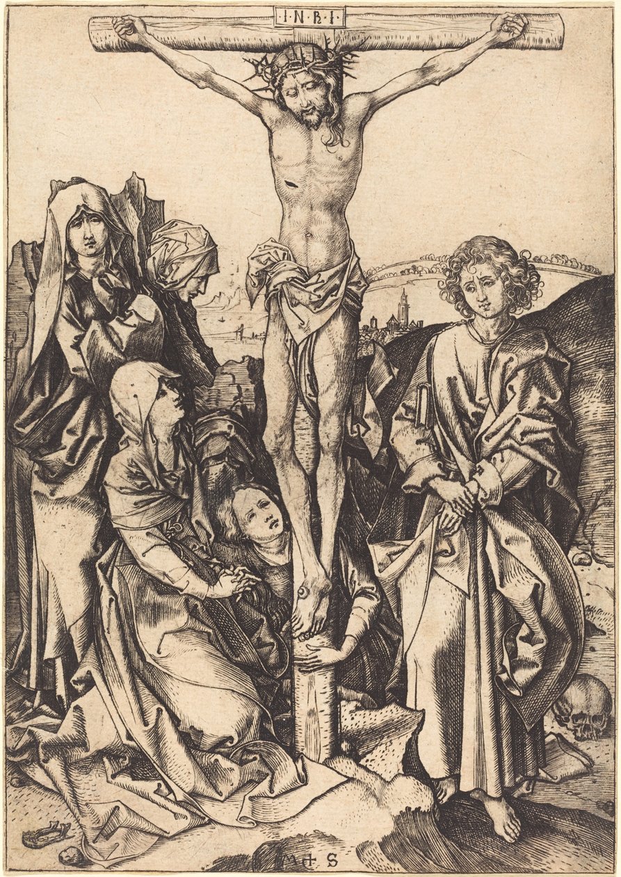 A keresztre feszítés alkotó: Martin Schongauer