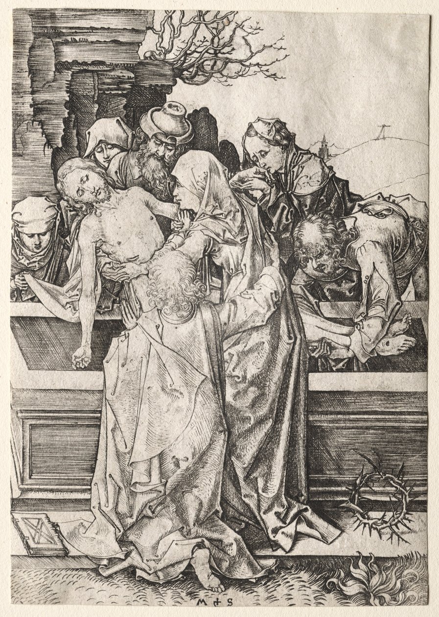 A szenvedély: A síremlék. alkotó: Martin Schongauer