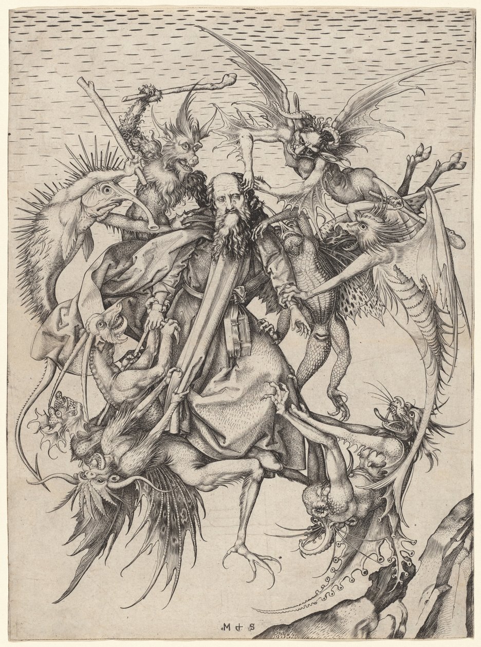Szent Antal megpróbáltatásai alkotó: Martin Schongauer