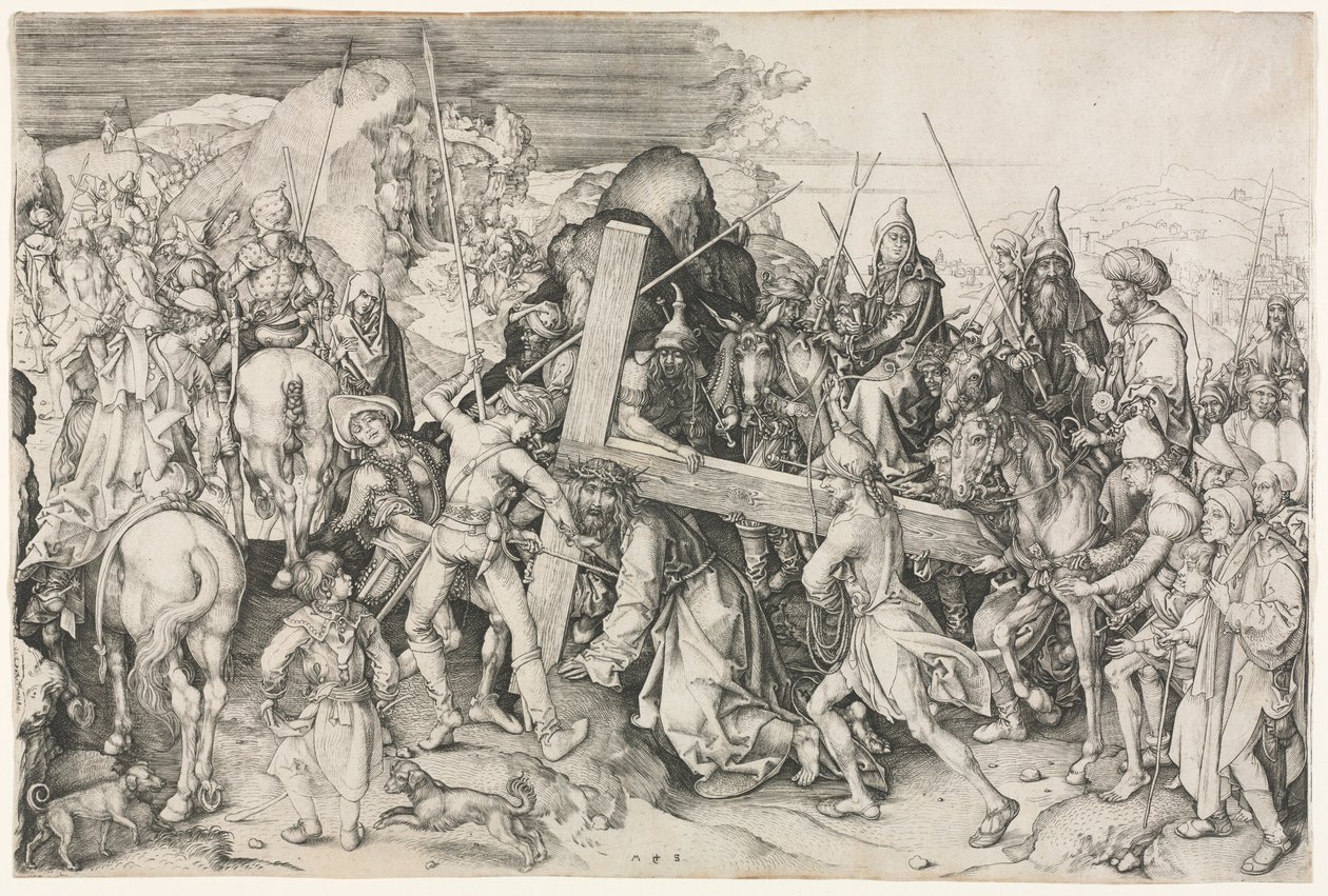 A kereszt hordása. alkotó: Martin Schongauer