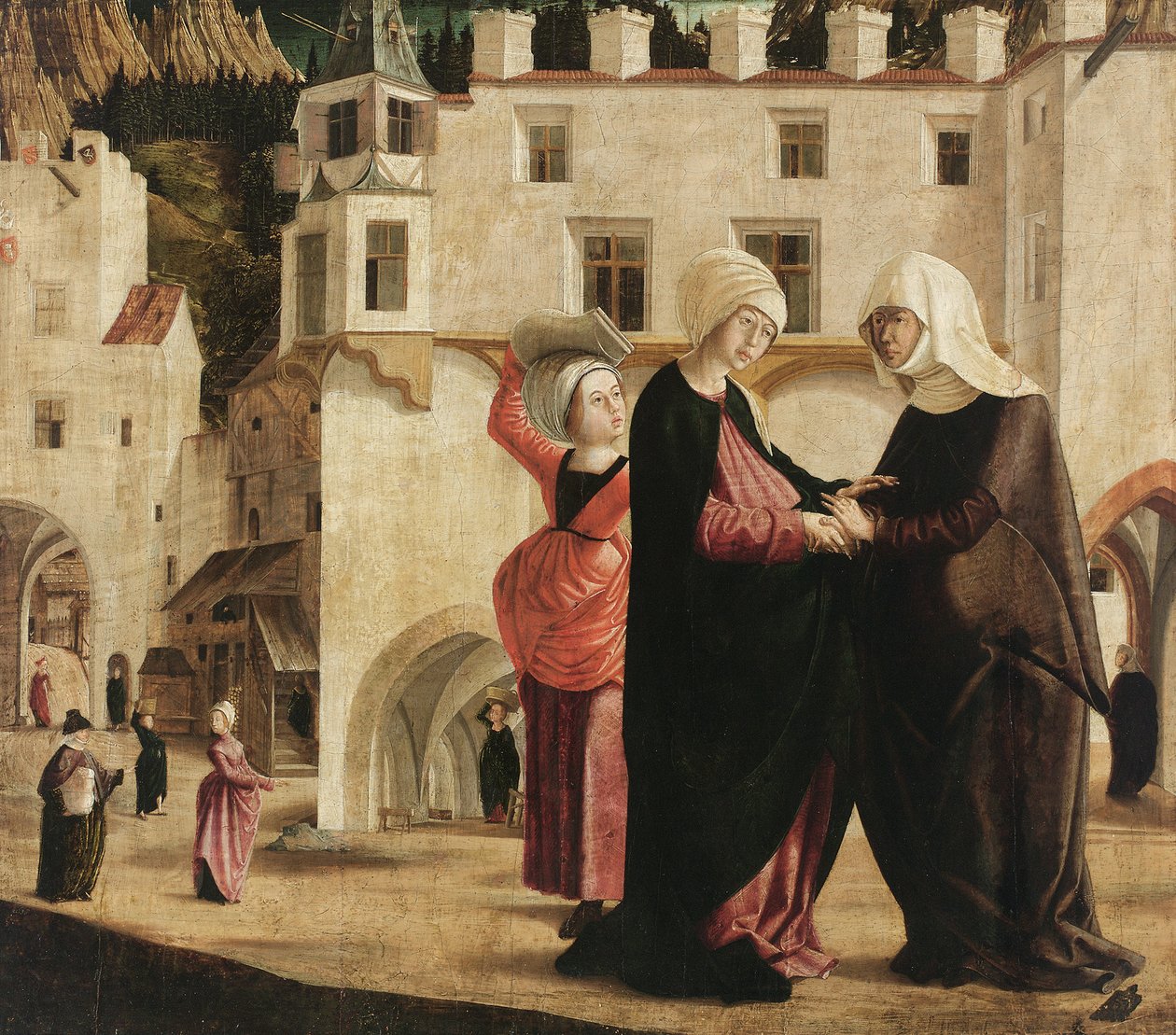 The Visitation, 1502 körül (festmény lucfenyőfára) alkotó: Marx Reichlich