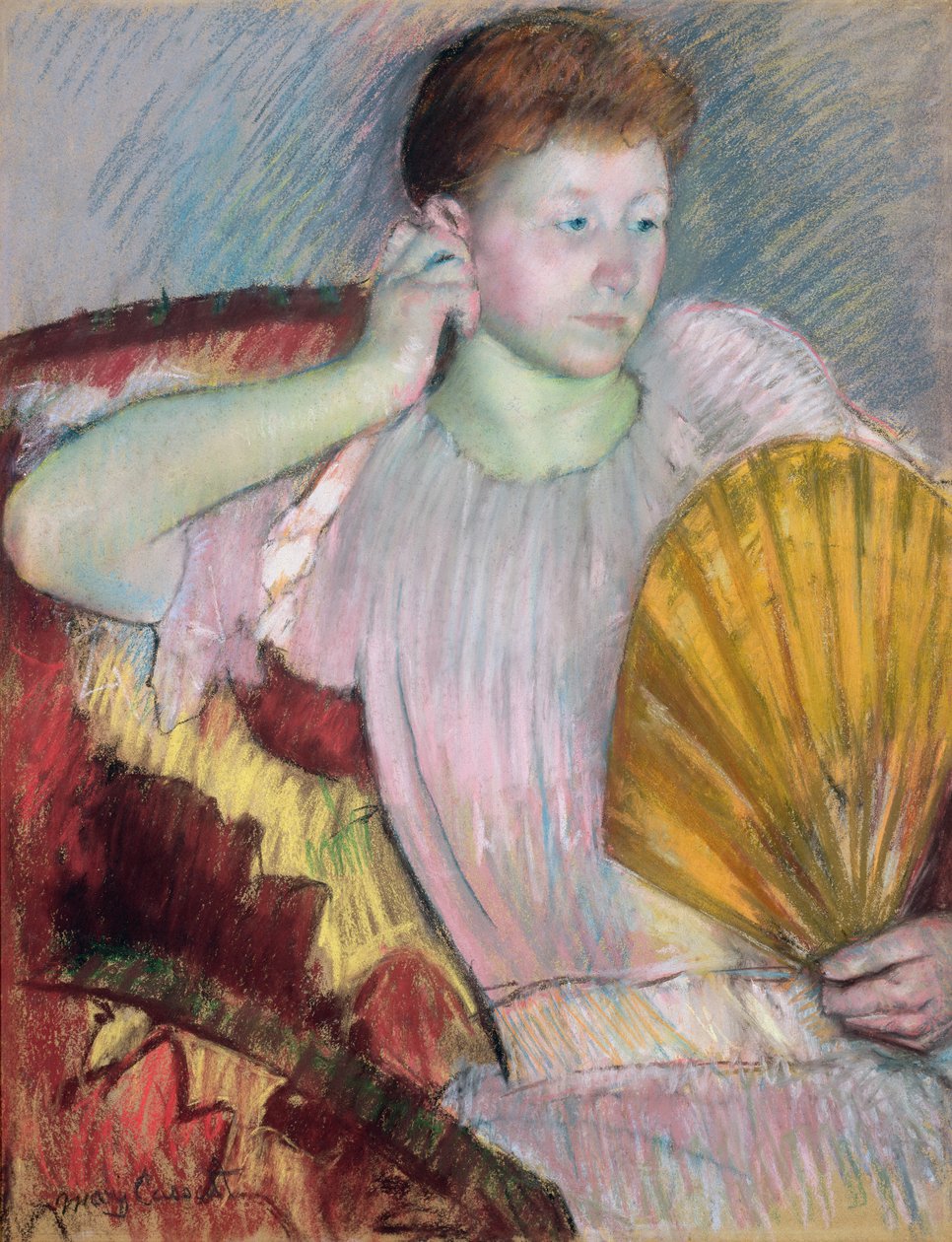 Elmélkedés, 1891 (pasztell papíron) alkotó: Mary Cassatt