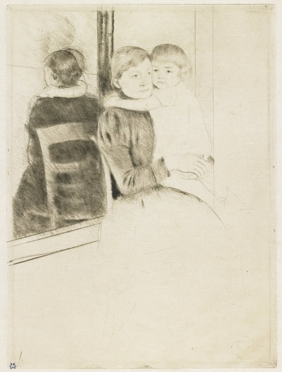 A tükör, 1891 alkotó: Mary Cassatt