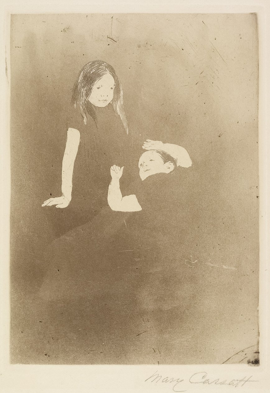 Két gyerek a füvön c. 1887 alkotó: Mary Cassatt