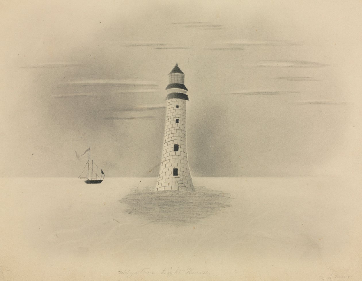 Eddystone világítótorony, 1840. alkotó: Mary Altha Nims
