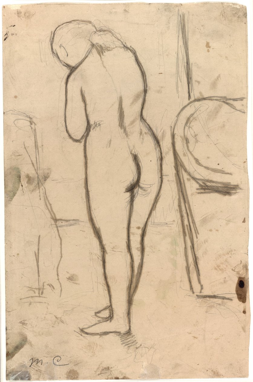 Rajz álló akthoz, 1879 körül alkotó: Mary Cassatt