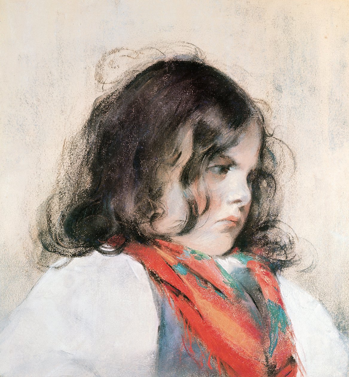 Gyermek feje (pasztell, papíron) alkotó: Mary Cassatt