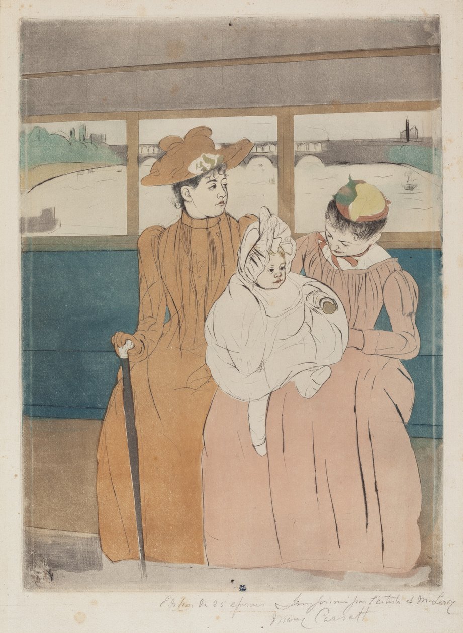 Az Omnibuszban, 1890-1891. alkotó: Mary Cassatt