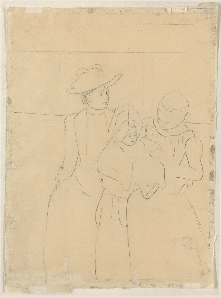 Az Omnibusban [verso], c. 1891. alkotó: Mary Cassatt